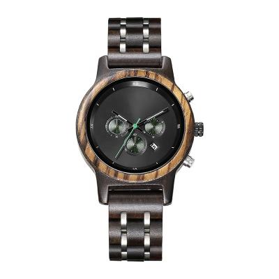 China OEM Automatic Luxury Custom Watch Wholesale Metal Date Logo Private Label Chronograph Wooden Watches Men for sale