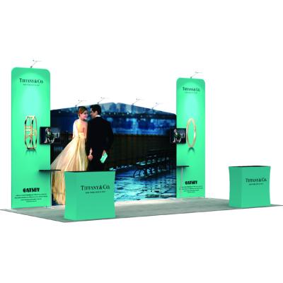 China Portable Standard 20ft Trade Show Promotion Exhibition Advertising Reusable Tension Fabric Booth for sale