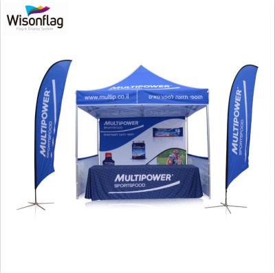 China Promotion 3x3m Pop Up Tent For Trade Show Folding Red Printed Gazebo Canopy Advertising Tent For Sale for sale