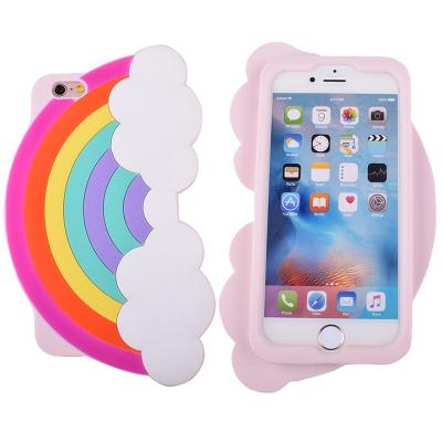 China 3D Cartoon Rubber Soft Rainbow Gel OEM Odm Fun Cool Silicone Cell Phone Shockproof Shockproof Case For Iphone 6 6plus Perfect Fit for sale