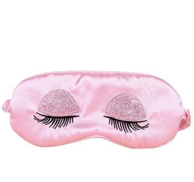 China 2021 New Pink Cute Anti-wrinkle Satin Cushion Cover With Eye Mask Eye Cover Sleep Mask High Quality Gift for sale