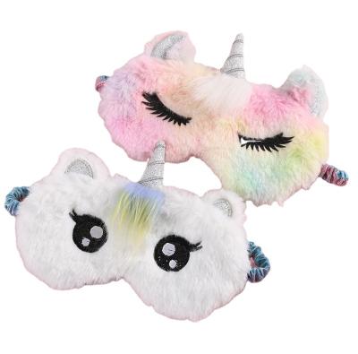 China Customized Lovely Cartoon Children's Eye Mask Shading Pegasus Sleeping Plush Color Eye Mask for sale