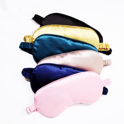 China Casual Imitation Silk Border Eye Mask Sleep Double Sided Elastic Shading Eye Mask for sale