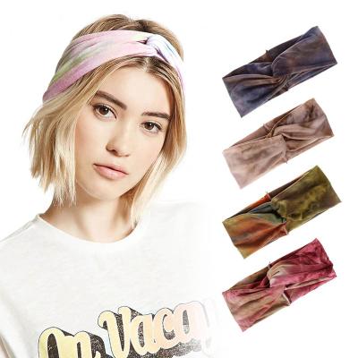 China European and American style fashion cotton women yoga headband girls workout sports turban headband for sale