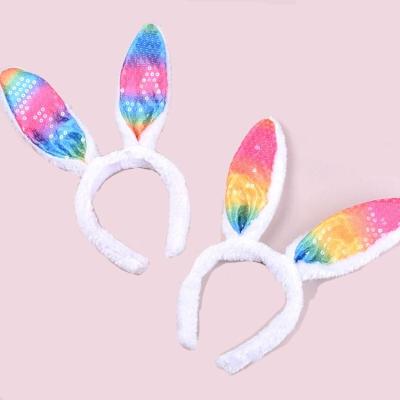 China Plush Bunny Rabbit Ear Headband Girl Easter Festival Party Hair Decoration Lovely Hair Decoration for sale