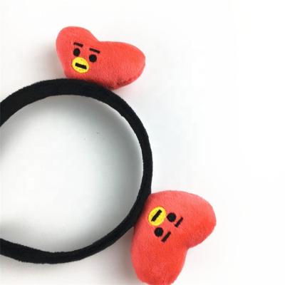 China Korean Three-Dimensional Plush Embroidery Lovely Love Cute Custom Soft Red Hair Band Headband for sale