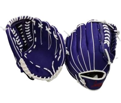 China Custom Color High Quality Purple Pigskin Glove Resistance 9Inch 9.5Inch Leather Baseball Glove For Youth Game for sale