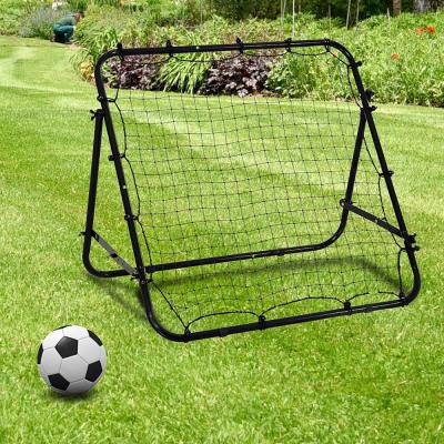 China Durable Rebounder Soccer Kickback Target Goal Net Kids Adults Soccer Training Aid Multi-sports Practice Adjustable Black for sale