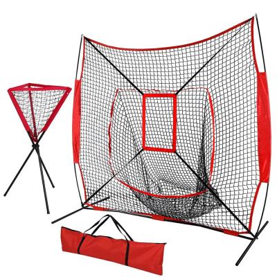 China Baseball Training Net Practice Hitting Throwing Net with Strike Zone Target and Arc Frame Net with Ball Cart Batting Soft Toss Training Set for sale