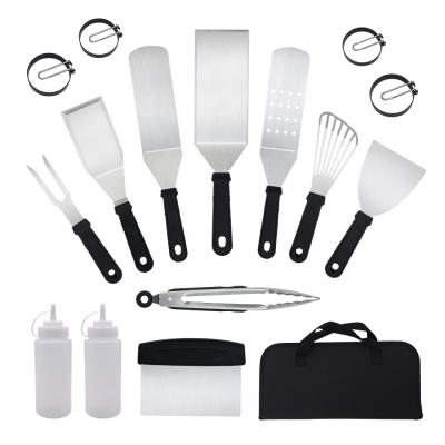 China Professional Non-Stick Easily Cleaned 16PCS BBQ Turner Accessories with Griddle Scraper Griddle Tools for Spatula Set Stainless Steel for sale