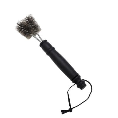 China Wholesale Easily Cleaned Stainless Steel Barbecue Cleaning Brush Screw BBQ Accessories BBQ Grill Brush Wire Brush for sale