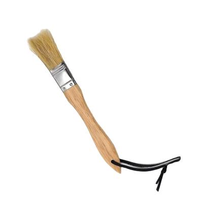 China Easily Cleaned Kitchen Accessories Brush Outdoor Barbecue Cooking Wooden Bristle Barbecue Meat Basting Brush for sale