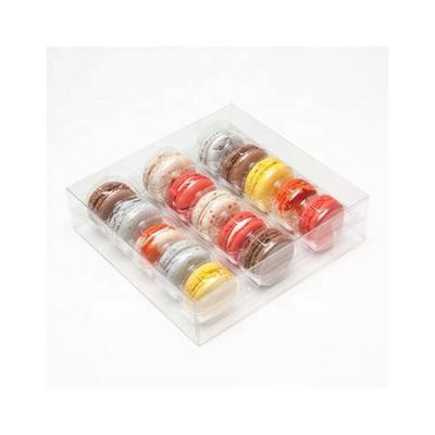 China Plastic Macaron Tray Container Clear Custom Plastic Macaron Box 12 Insert Tray Macaron Box for sale