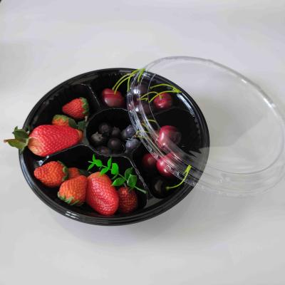 China Low MOQ Custom Clear Food Box For Fruits 5 Compartment Plastic Box Plastic Food Container for sale