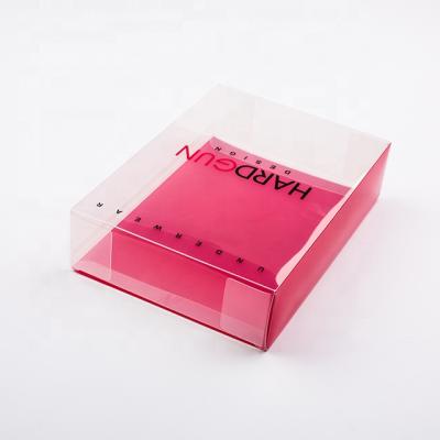 China shoes & Hot Selling High Quality Transparent Clear Plastic Men's Underwear PET PVC PP Plastic Packaging Boxes Clothing for sale