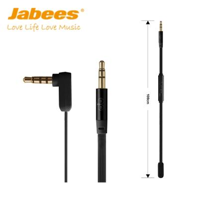 China AUX audio cable. Jabees Mobile Phone Cable 3.5mm Cable with Volume Control and MIC Wholesale for sale