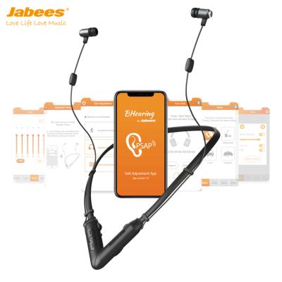 China Wireless Rechargeable Neckband Jabees TV Headphones Noise Cancel Hearing Amplifier With Mobile App PSAP Ind for sale