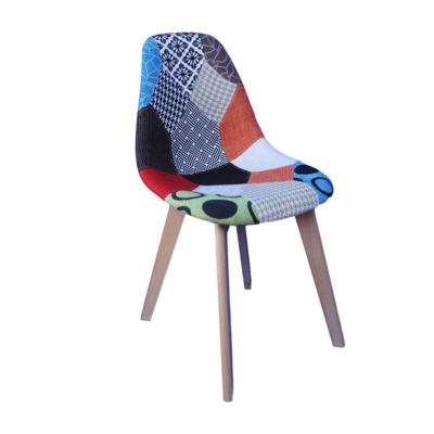 China Modern Design Style Ding Room Furniture Modern Patchwork Nordic Fabric Dining Chair Designs for sale