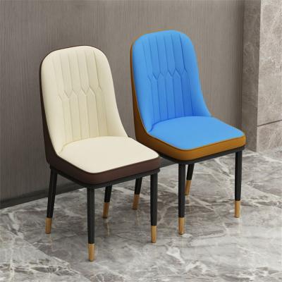 China Modern Design Factory Sales Cheap Dining Room Furniture Modern PU Leather Dining Chair With Metal Legs for sale