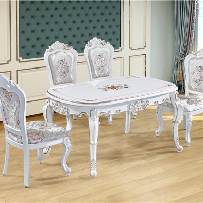 China Hot Selling Luxury Solid Wood Carving Dining Table Home Style Fast Delivery Modern Furniture Table Solid Wood Carving Dining Table For Dining Room for sale