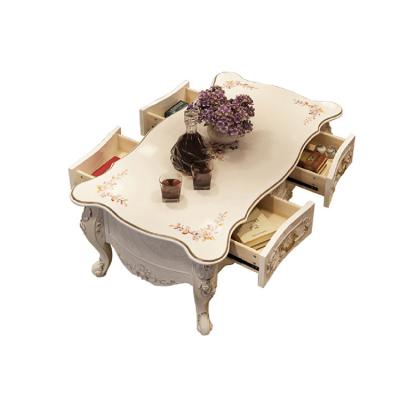 China Customization Retro Style Luxury Solid Wood Coffee Table European Modern High Quality Retro Living Room Furniture for sale