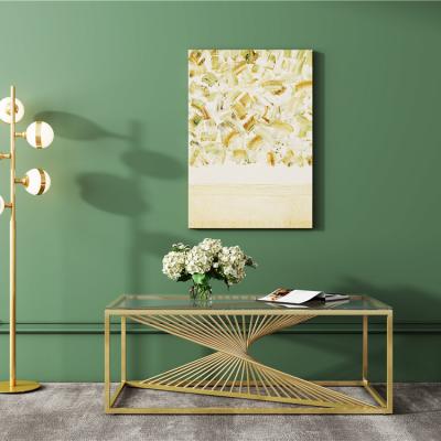 China Modern luxury modern living room furniture sale coffee table gold stainless steel glass coffee table for sale