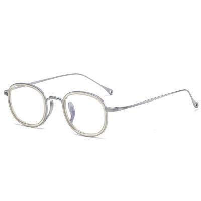 China For reading glass computer glasses mobile phone can do myopia anti-blue light round glasses frame pure titanium for sale