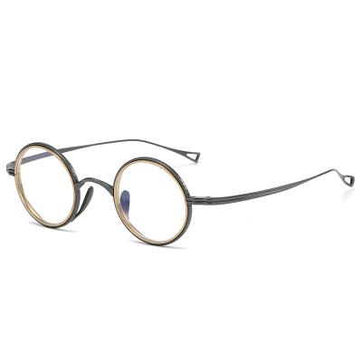 China Retro fashion frames glass frame can make presbyopia myopia a nose fashion frame glass male pure titanium for sale