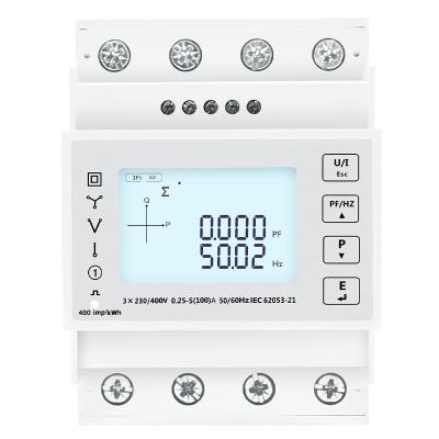 China With RS485230/400VAC Touch Button45~65Hz 400imp/kWh 9999999.999 KWH Three Phase Din Rail Multifunction LCD Energy Meter TAC4300 for sale