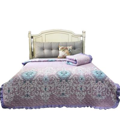 China Wholesale Disposable Soft Touch Auricular Design Printed Bed Linen Bedspread Set Bedding Set for sale