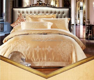 China Europe Disposable 100% Satin Jacquard Bedding Set Luxury High Quality Duvet Set for sale