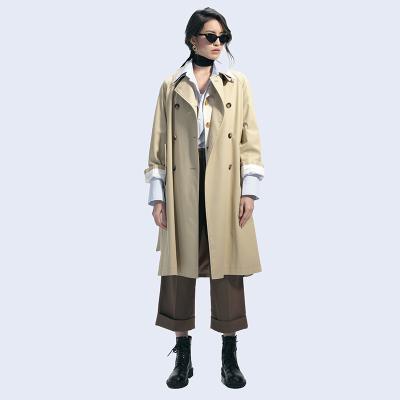 China Autumn Ditch Coat Designer Woman Overcoat Wholesale Custom 100% Cotton Windproof Coat for sale