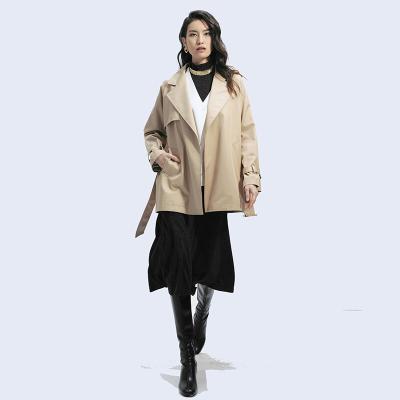 China 2022 New Women Customized Design Windproof Trench Coat Stylish 100% Cotton Overcoat for sale