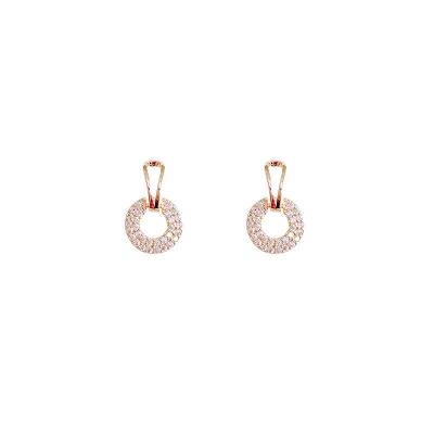 China Korean Exquisite High-end All-match Fashion Temperament Full Diamond Ring Fashion Simple Circle Earrings for sale