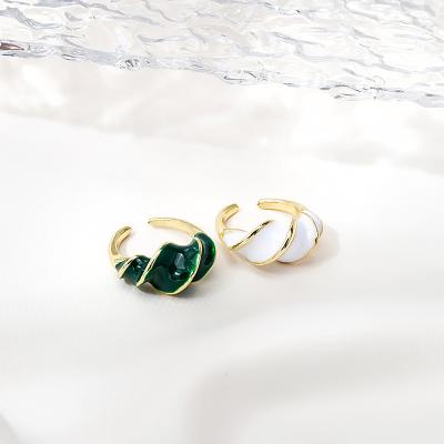 China New Arrival TRENDY Spiral Ring Set Jewelry Custom Geometric Thick Open Heart Ring Women for sale