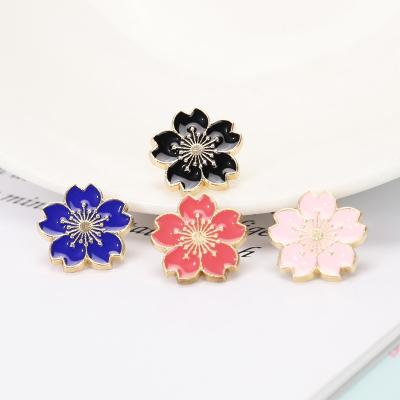 China ALLOY 2021 New Product Custom Jewelry Alloy Brooch Cherry Blossom Shaped Brooch Cute for sale