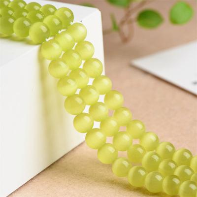 China Making Opal Peridot Beads For Jewelry Crystal Bracelet Necklace Green Olive Cat's Eye Wholesale Diy Handmade Accessories for sale