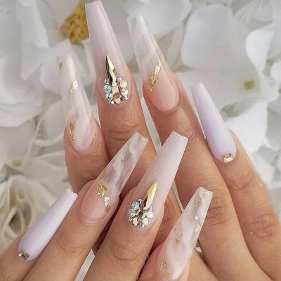 China French Custom Design And Paper Press On Nails Private Label Acrylic Artificial Nails Premium False Nails Hand Made for sale