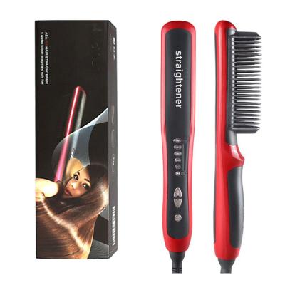 China Waterproof Anti-scald Electric Heating Beard Comb Men and Women Negative Ion Straight Hair Comb Hair Straightener Straightening Brush for sale