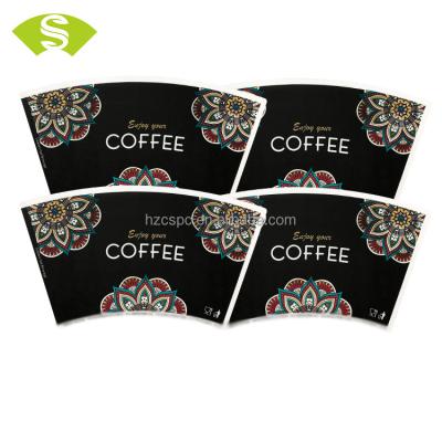 China Waterproof Hot Sale Paper Product Custom Logo PE Printed Die Cut Paper Cup Fan Free Samples for sale