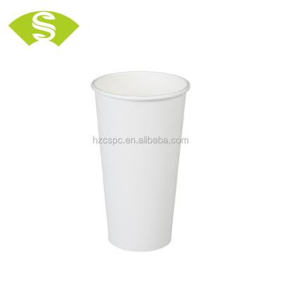 China Disposable White Disposable Paper Cups 16 Ounce Hot Coffee Drink Mug Perfect For Water, Tea, Hot Cocoa for sale