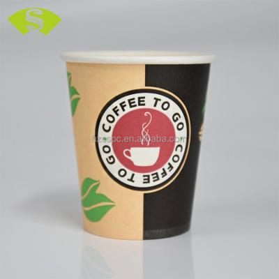 China Food grade 8oz disposable single wall style paper cups for espresso/matcha/hot chocolate coffe/ cappuccino for sale