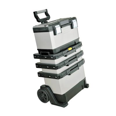 China It Can Be Separated Into Two Parts Factory High Quality Metal 22.5 Inch Trolley Tool Box With Telescopic Comfort Grip Handle for sale