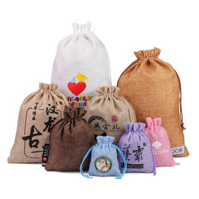 China Drawsting Custom Burlap Canvas Bags Packaging Gift For Essential Oil Jute Soap Packaging Drawstring Bags Gift Bags With Custom Logo for sale