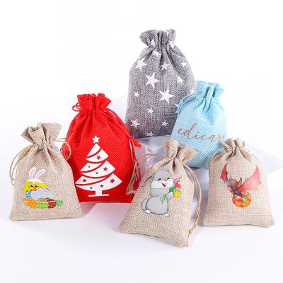 China Custom Drawsting Size Burlap Twine Bags For Food Packaging Cotton Jute Drawstring Bags Jewelry Boxed Clear Bags for sale