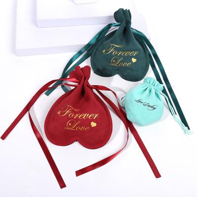 China Jewelry Etsy Velvet Drawstring Cosmetic Bags Watches Packaging Drawstring Logo Gift Bag Snowy White Low Moq Gift Bags for sale