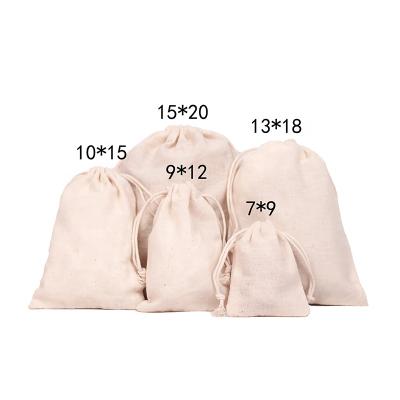 China New Stock High Quality Drawstring Gifts Eco - Friendly Recyclable Packaging Cotton Jewelry Pouches for sale