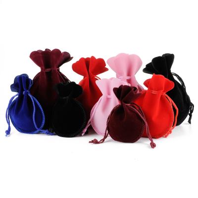 China Purple Mini Cushioned Jewelry Bags Drawstring 7*9Cm Jewelery Bags For Gift Travel Jewelry Organizer Bags for sale