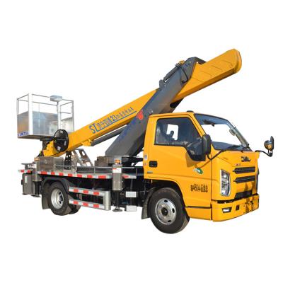 China 23m Isuzu Basket Truck Hydraulic Telescopic Aerial Work Platform Truck 4 - 6L for sale