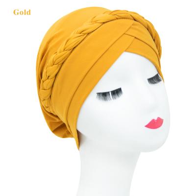 China Viable New Warp Knitted Warm Dome Sunscreen Fashion Hijab Turban Women's Windproof Muslim Knitted Hat for sale